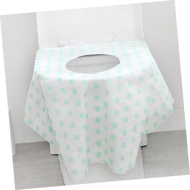 أغطية مقاعد المرحاض القابلة للتخلص مناسبة للسفر 14 قطعة قماش غير منسوج كبير سهل الحمل - Image 2